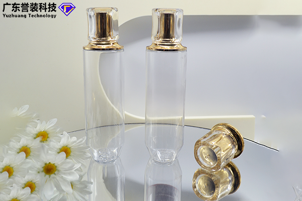 Factory Spot Electroplating Square Cover High-Grade Transparent Lotion Bottle 265ml Caviar Essence Cosmetics Sub-Bottle